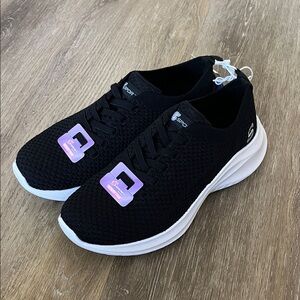 NEW Skechers S Sport Resse 2.0 Black Athletic Sneaker Shoes Women’s Size 6.5